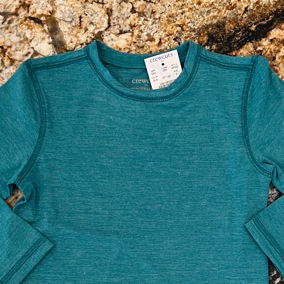 NWT J. Crew Boys' Teal Green Long Sleeve Performance Tee - Size 2 - Picture 4 of 7